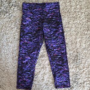 Champion Purple Pixel-Print Leggings with Multicolor Accents